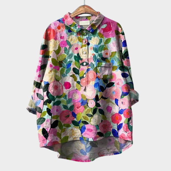 Lovina | Premium Bluse mit Spitzenverarbeitung