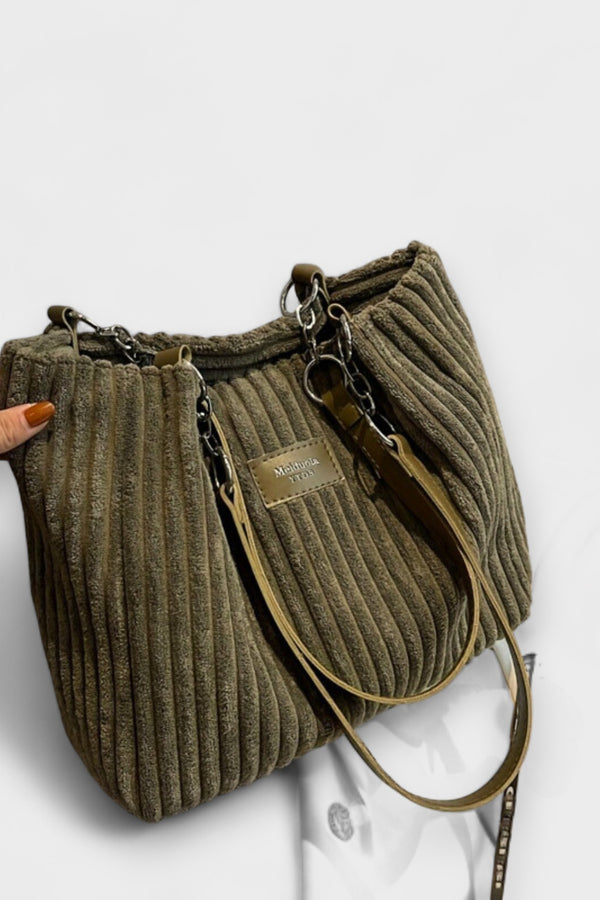 Léora. - Weiche Cord-Schultertasche