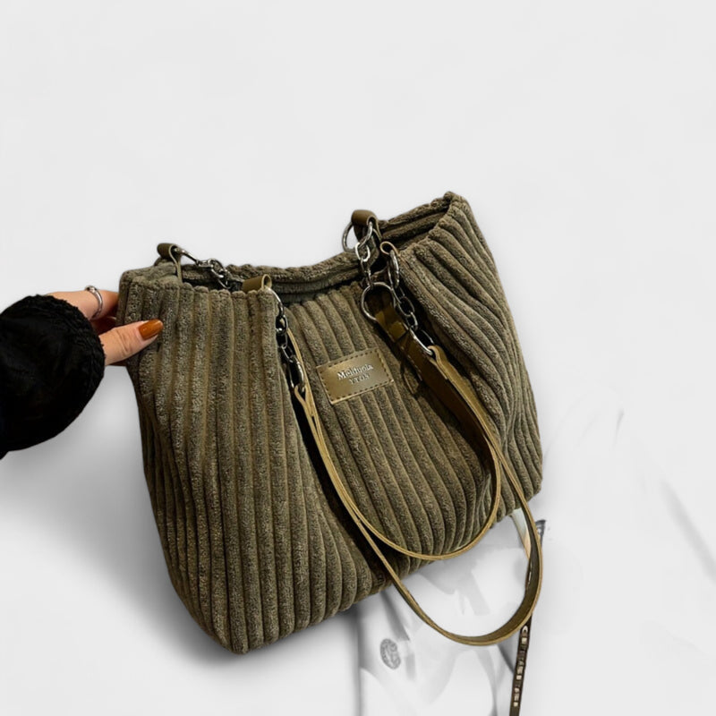 Léora. - Weiche Cord-Schultertasche