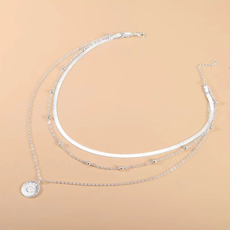 Silberne Triple-Halskette