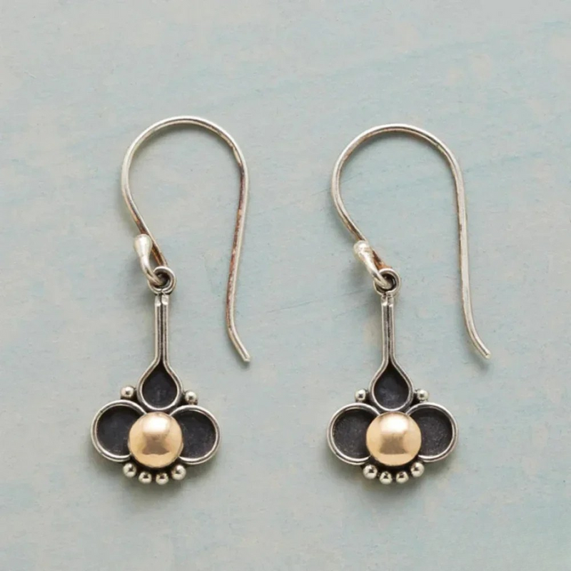 Bohemian Clover Perl Silber Ohrringe