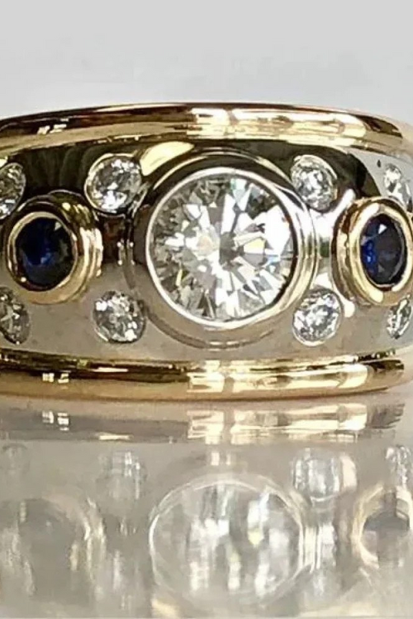 Retro Gold-Plated Zirconia Ring