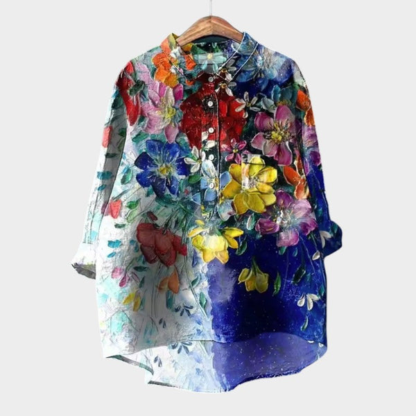 Lena | Premium Bluse mit floralen Stickereien