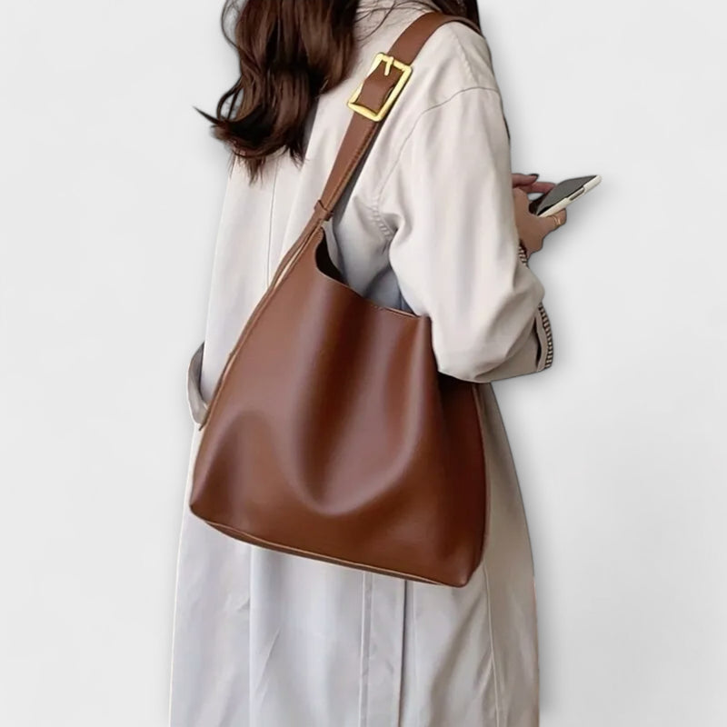 Léora. – Elegante Lederschultertasche